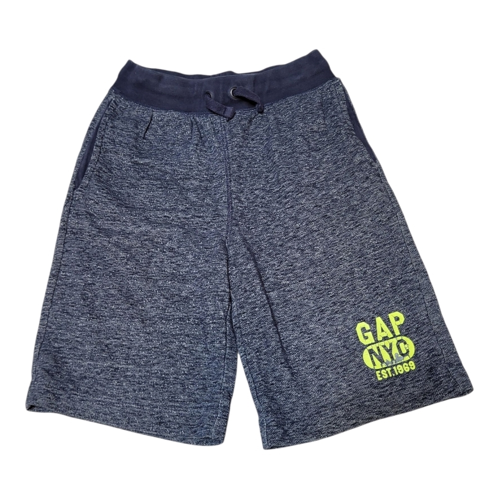 GAP Kids Navy Blue Drawstring Logo Soft Fleece Shorts - Size L (10-11)
